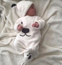 Load image into Gallery viewer, Newborn Warm Fluffy Bear Outfit