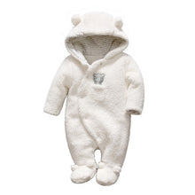 Load image into Gallery viewer, Warm Hooded Baby Jumpsuit