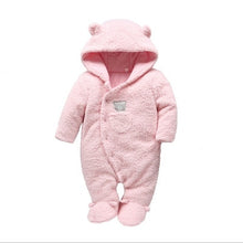 Load image into Gallery viewer, Warm Hooded Baby Jumpsuit