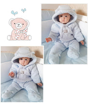 Load image into Gallery viewer, Warm Hooded Baby Jumpsuit