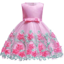 Load image into Gallery viewer, Satin Floral Princess Dress
