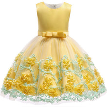 Load image into Gallery viewer, Satin Floral Princess Dress