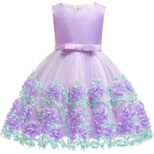 Load image into Gallery viewer, Satin Floral Princess Dress