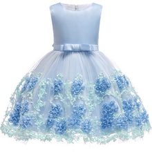 Load image into Gallery viewer, Satin Floral Princess Dress