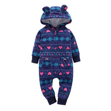Load image into Gallery viewer, Baby Hooded Fleece Rompers