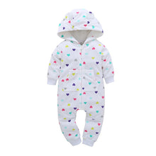 Load image into Gallery viewer, Baby Hooded Fleece Rompers