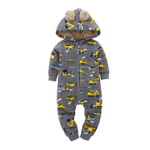 Load image into Gallery viewer, Baby Hooded Fleece Rompers