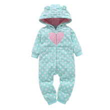 Load image into Gallery viewer, Baby Hooded Fleece Rompers