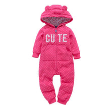 Load image into Gallery viewer, Baby Hooded Fleece Rompers