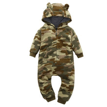 Load image into Gallery viewer, Baby Hooded Fleece Rompers