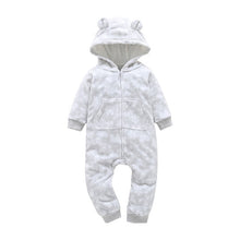 Load image into Gallery viewer, Baby Hooded Fleece Rompers