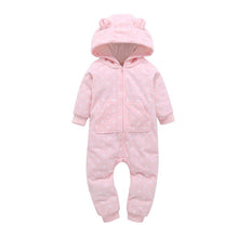 Load image into Gallery viewer, Baby Hooded Fleece Rompers