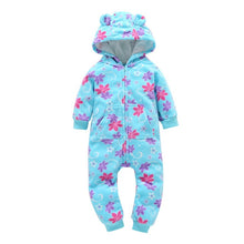Load image into Gallery viewer, Baby Hooded Fleece Rompers