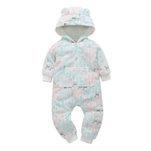 Load image into Gallery viewer, Baby Hooded Fleece Rompers