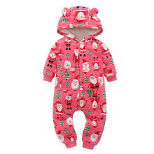 Load image into Gallery viewer, Baby Hooded Fleece Rompers